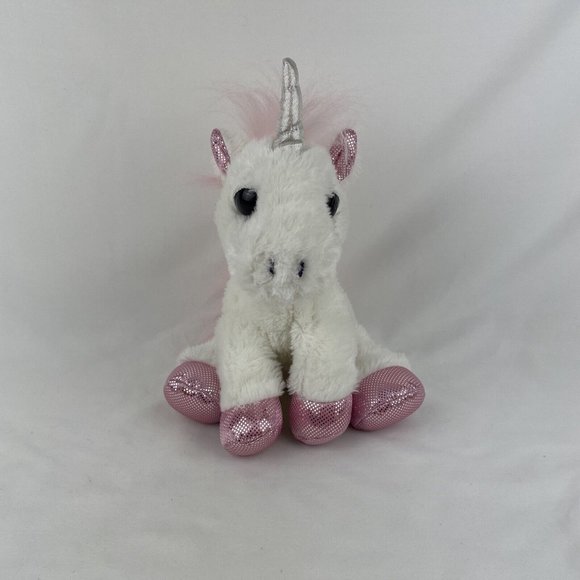Aurora White Unicorn 12" Plush Pink Sparkle Hooves Ears Horn Stuffed Toy 2017 - Picture 2 of 8